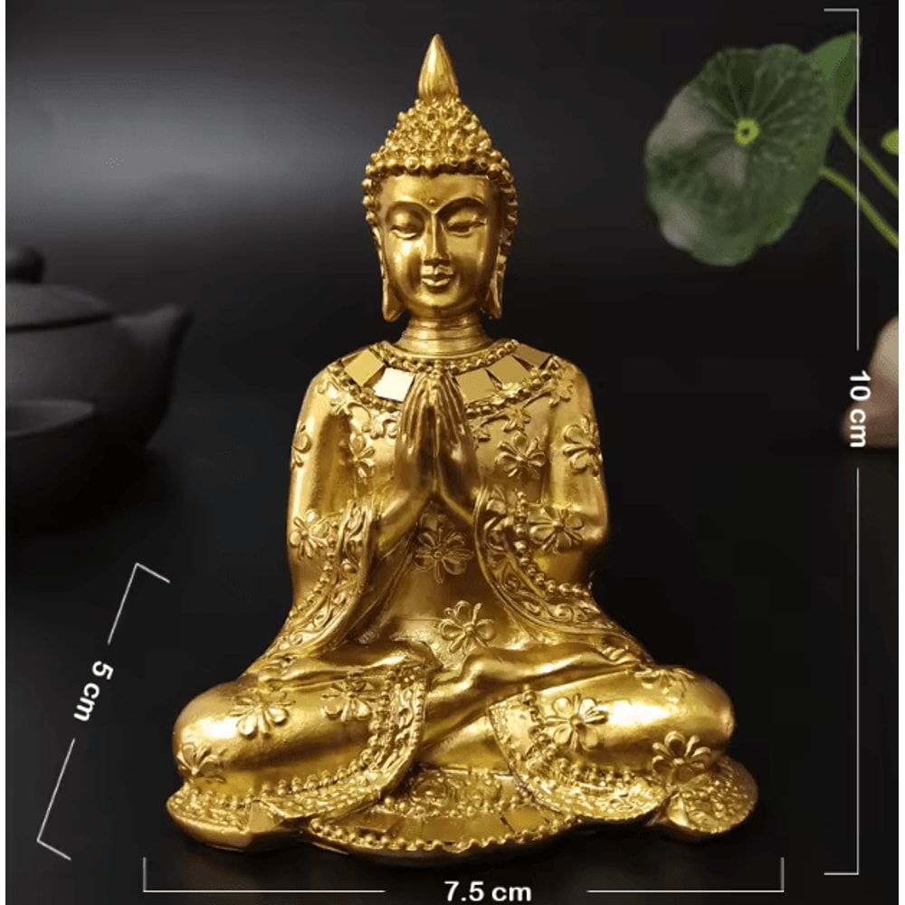 Thai Meditation Buddha Statue Bronze Resin Feng Shui Buddha Figurine For Home Decor 4