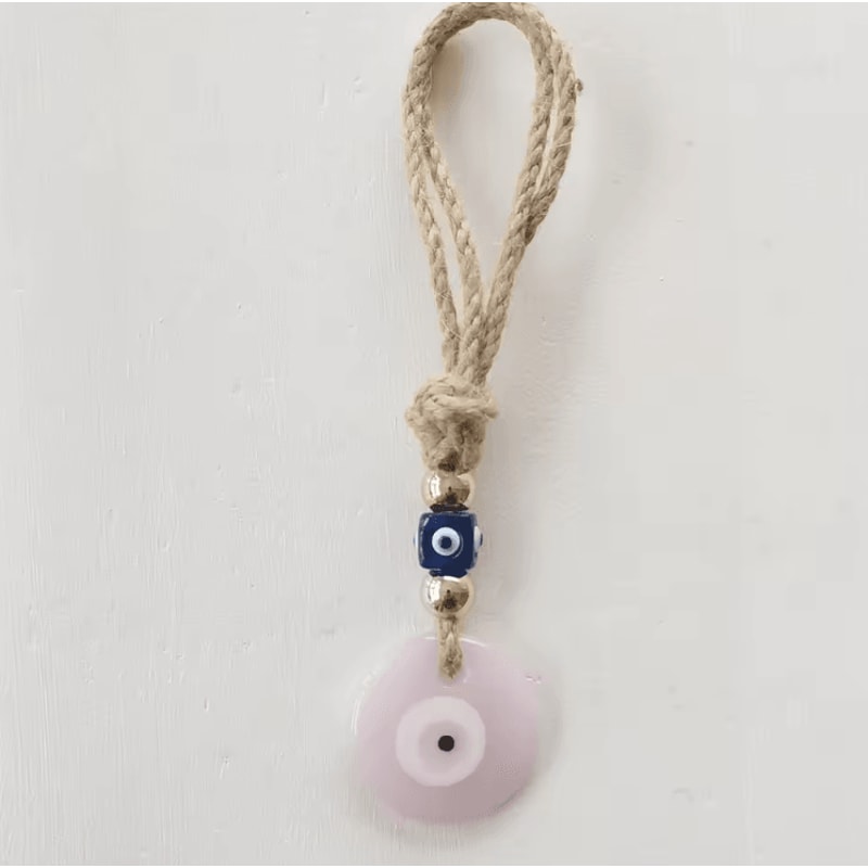 Handcrafted Evil Eye Wall Hanging Blue Glass Evil Eye Charm Protective Home Decor Pendant 1