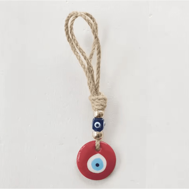 Handcrafted Evil Eye Wall Hanging Blue Glass Evil Eye Charm Protective Home Decor Pendant 7