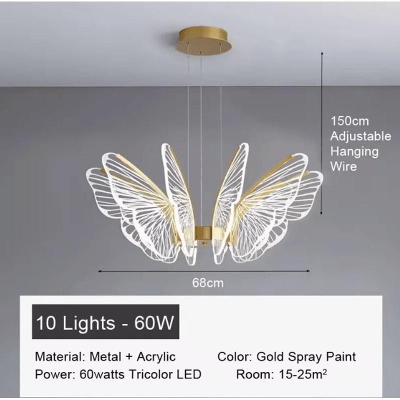 Minimalist Butterfly Chandelier Light Modern Acrylic Butterfly Pendant Light For Home 3
