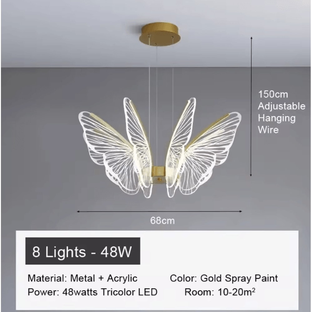 Minimalist Butterfly Chandelier Light Modern Acrylic Butterfly Pendant Light For Home 4