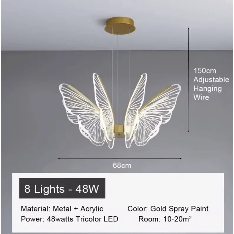 Minimalist Butterfly Chandelier Light Modern Acrylic Butterfly Pendant Light For Home 4