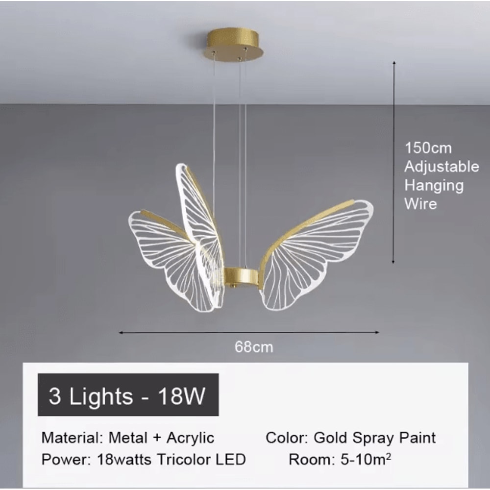 Minimalist Butterfly Chandelier Light Modern Acrylic Butterfly Pendant Light For Home 5