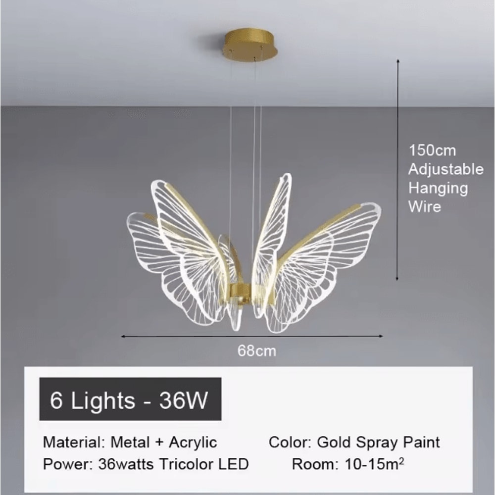 Minimalist Butterfly Chandelier Light Modern Acrylic Butterfly Pendant Light For Home 6