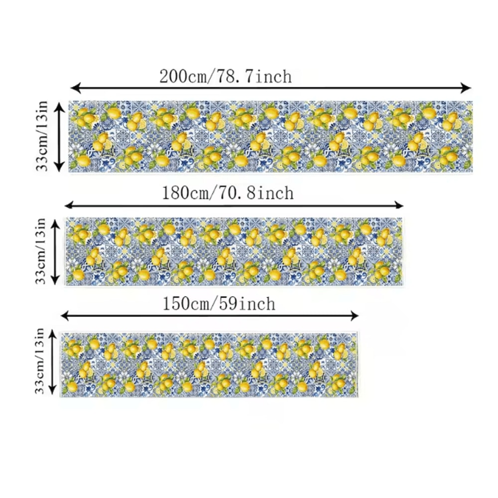 Summer Lemon Table Runner Farmhouse Linen Table Runner Citrus Dining Decor 4