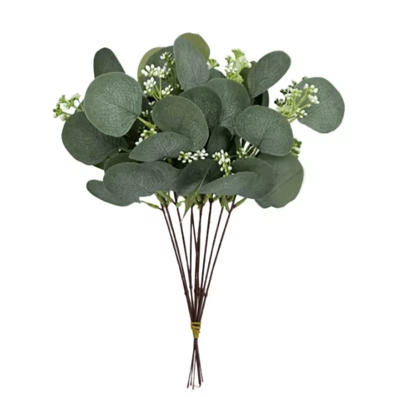 Artificial Eucalyptus Stems Bundle Realistic Faux Eucalyptus Leaves For Home Wedding Decor 3