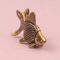 Lucky Brass Goldfish Figurine Retro Feng Shui Fish Statue Tea Pet Desk Decor 0