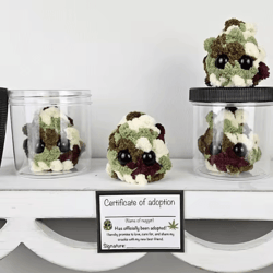 little weed nugget plush in a jar – handmade funny plush toy decor gift