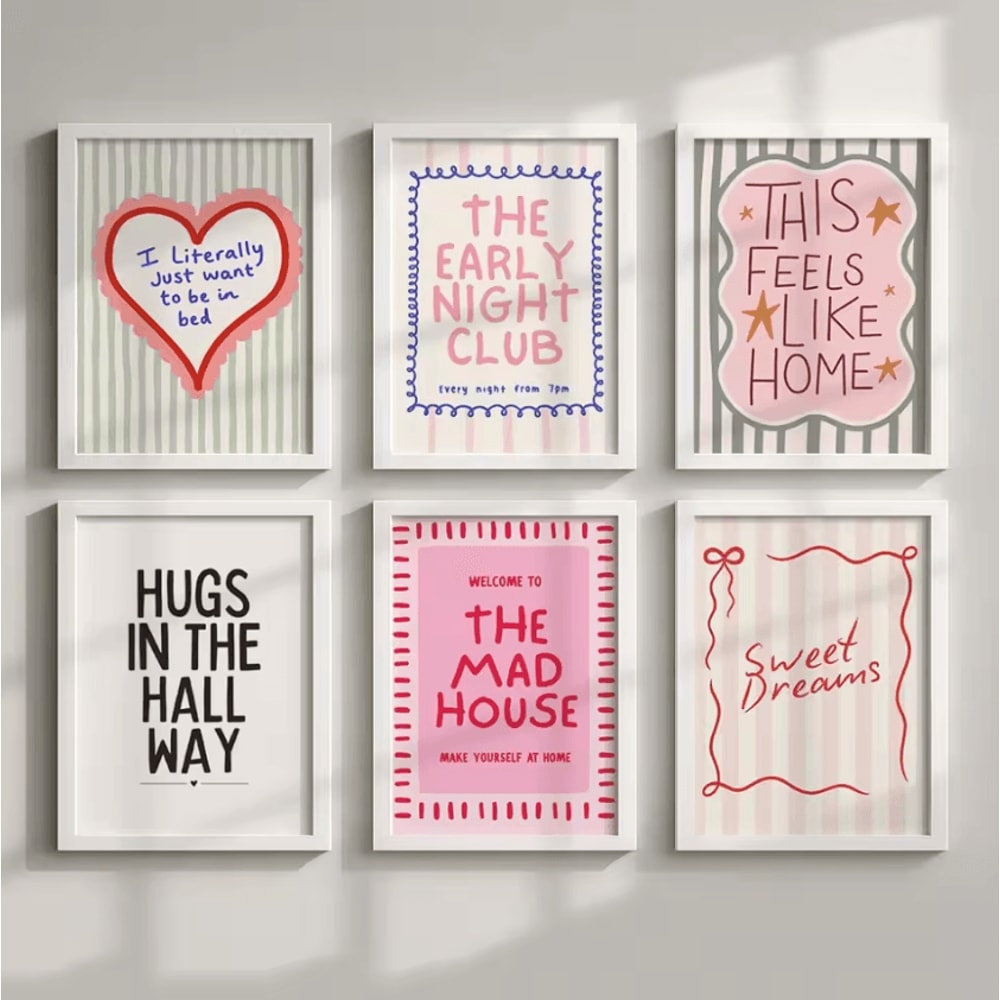 Colorful Typography Canvas Wall Art Prints Frameless Quote Wall Art Decor Modern Posters 0