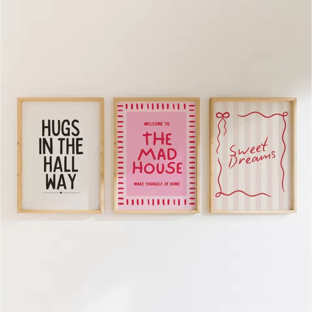 Colorful Typography Canvas Wall Art Prints Frameless Quote Wall Art Decor Modern Posters 2