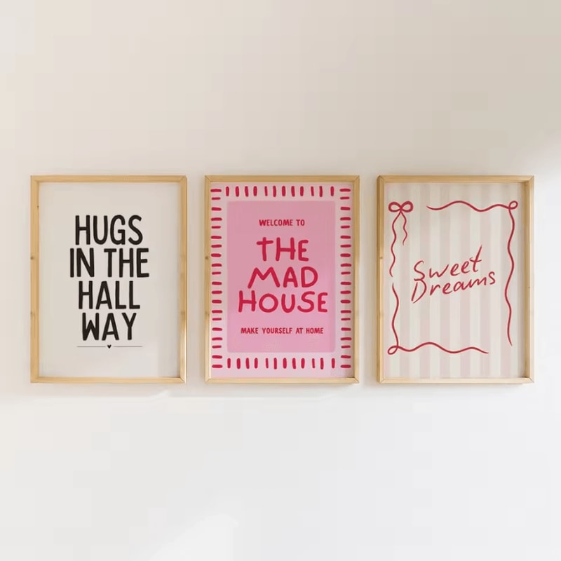 Colorful Typography Canvas Wall Art Prints Frameless Quote Wall Art Decor Modern Posters 2