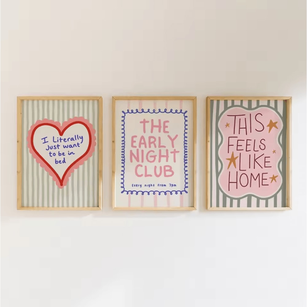 Colorful Typography Canvas Wall Art Prints Frameless Quote Wall Art Decor Modern Posters 3