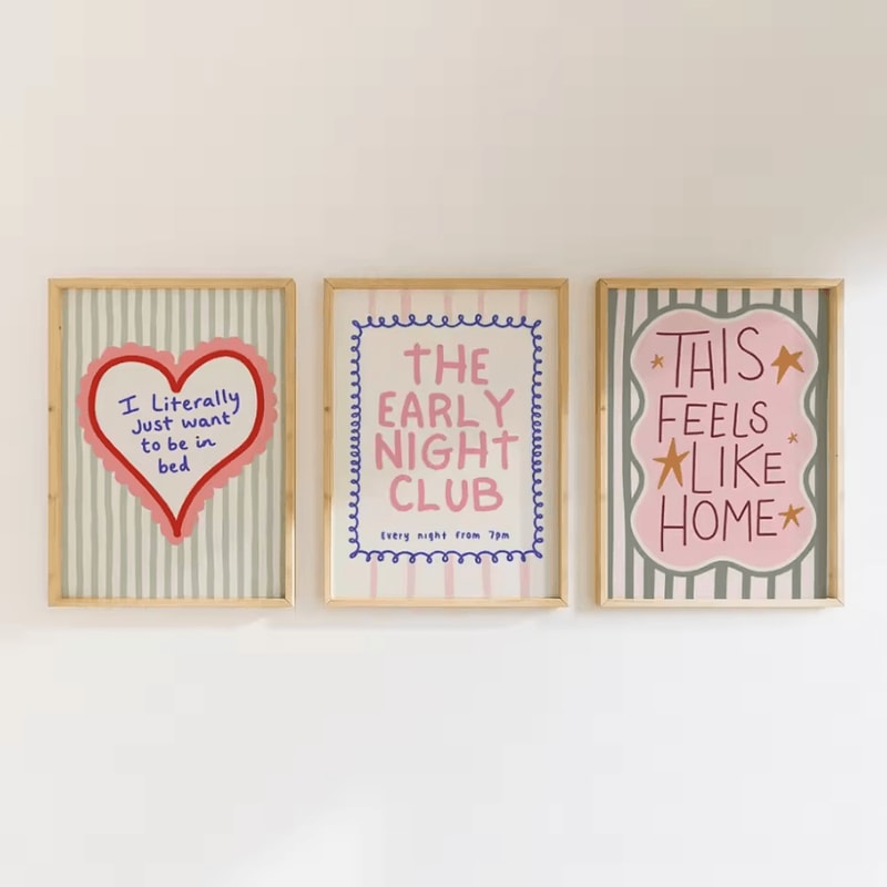 Colorful Typography Canvas Wall Art Prints Frameless Quote Wall Art Decor Modern Posters 3