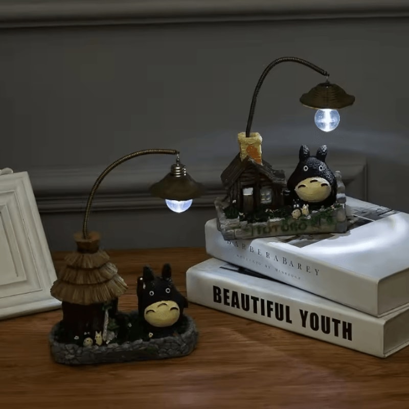 Cartoon Wooden House Night Light AnimeInspired Mini LED Desk Lamp Decor 2