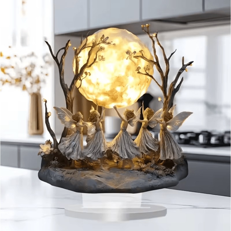 Moon Tree Elf Acrylic Tabletop Decor Magical Elf Desk Ornament Fantasy Stand 1