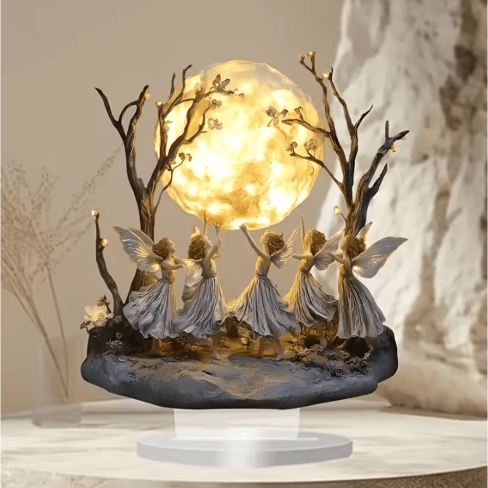 Moon Tree Elf Acrylic Tabletop Decor Magical Elf Desk Ornament Fantasy Stand 3
