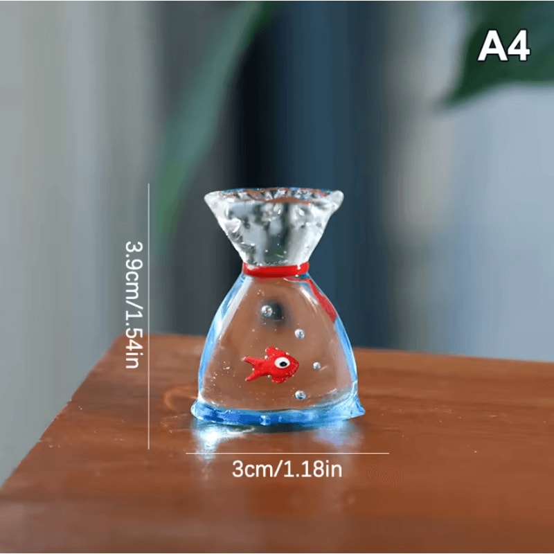 Handcrafted Glass Pocket Fish Figurine Mini Glass Fish Ornament Colorful Desk Decor 9