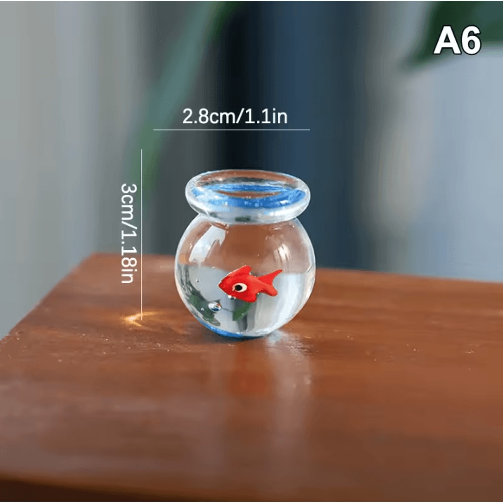 Handcrafted Glass Pocket Fish Figurine Mini Glass Fish Ornament Colorful Desk Decor 4