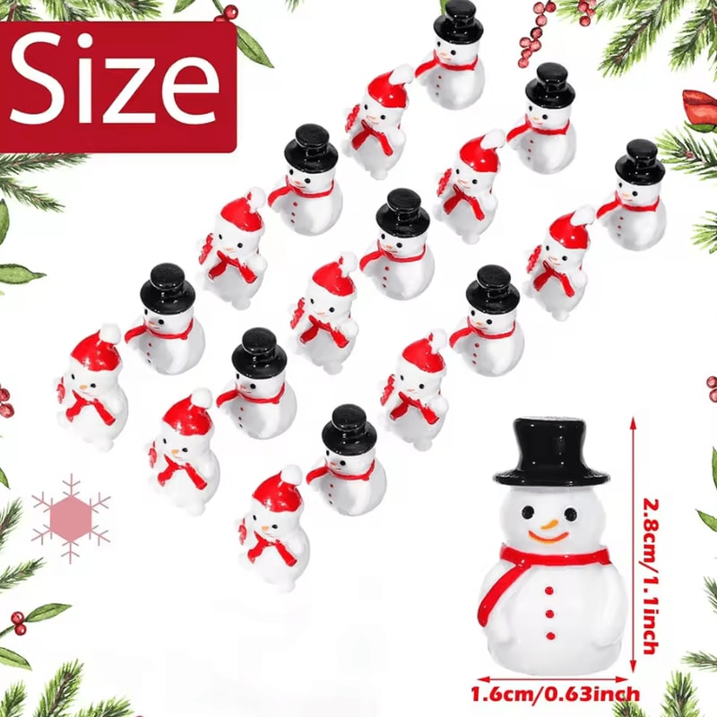 Mini Christmas Snowman Figurines Set Resin Mini Snowman Decor For DIY Holiday Displays 1