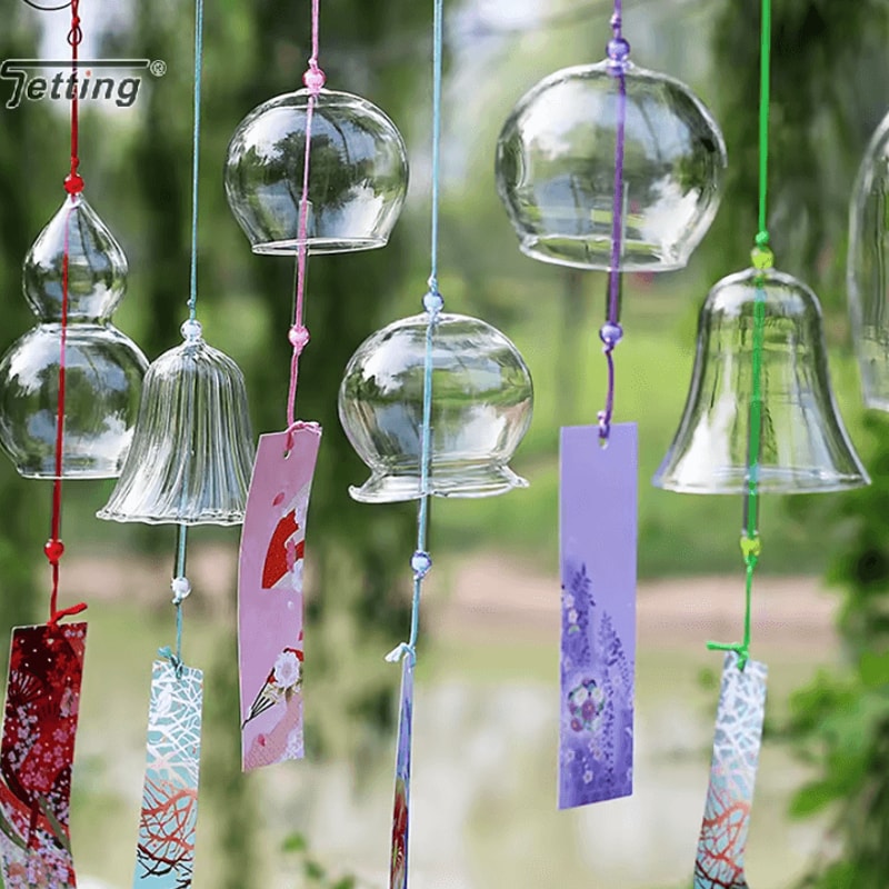Transparent Glass Wind Chimes Bell Japanese Glass Wind Bell Hanging Decor 0