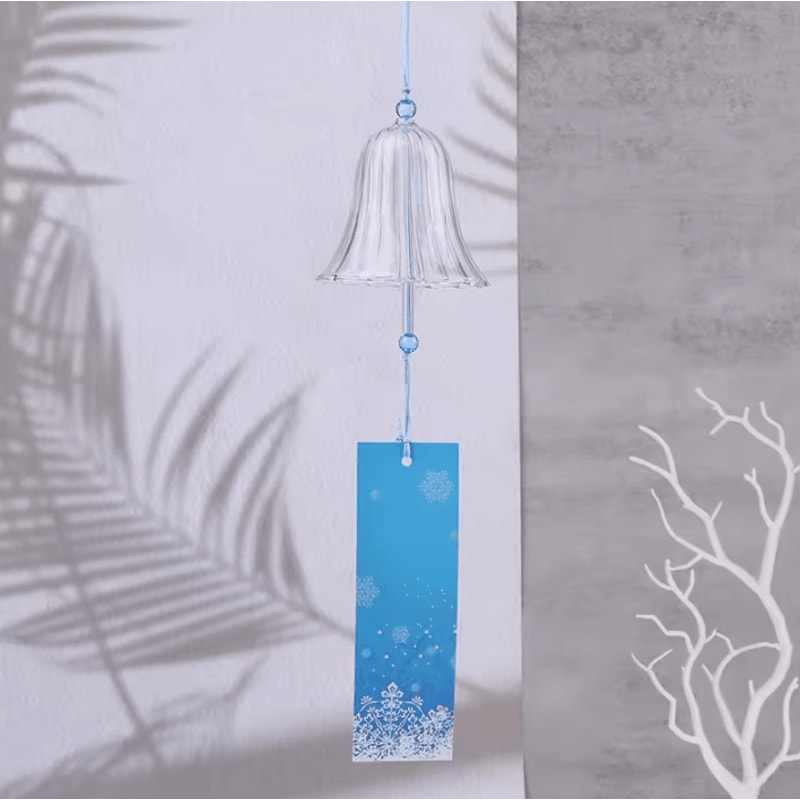 Transparent Glass Wind Chimes Bell Japanese Glass Wind Bell Hanging Decor 2