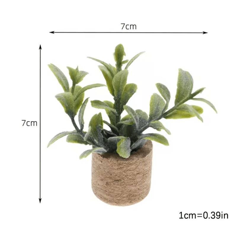 1 12 Miniature Dollhouse Plants Set Realistic Mini Potted Plant Decor For DIY Scenes 5