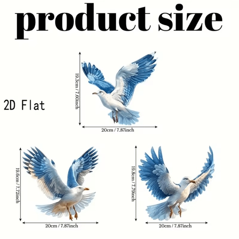 Retro Wooden Seagull Wall Decor Set Coastal Seagull Wall Hanging Ornaments 5