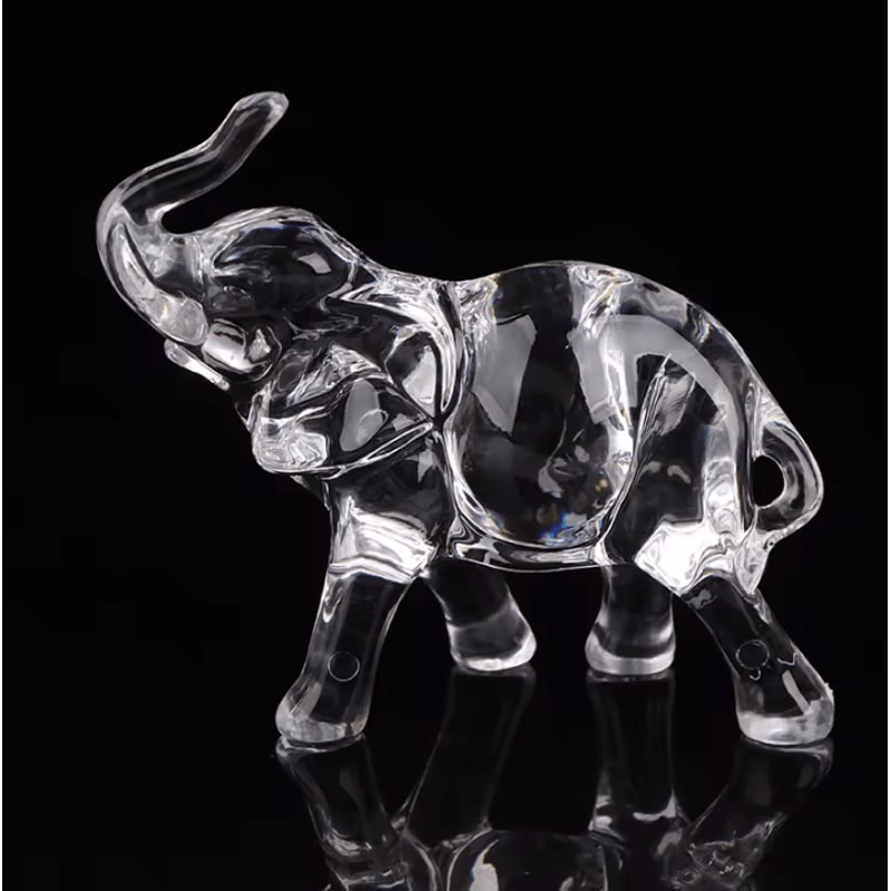 Cute Crystal Elephant Figurine Mini Glass Elephant Decor Lucky Animal Ornament 4
