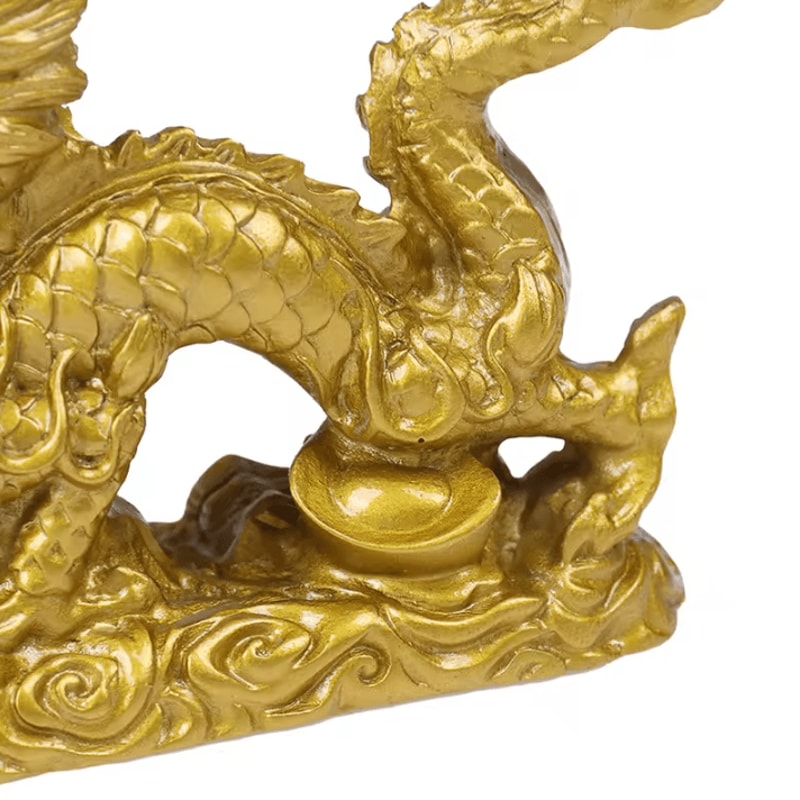 Lucky Golden Dragon Statue Figurine Chinese Zodiac Feng Shui Dragon Decor 1