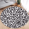 Brown Leopard Print Round Rug Soft Animal Print Circle Carpet Flannel Floor Decor 0