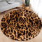 Brown Leopard Print Round Rug Soft Animal Print Circle Carpet Flannel Floor Decor 6