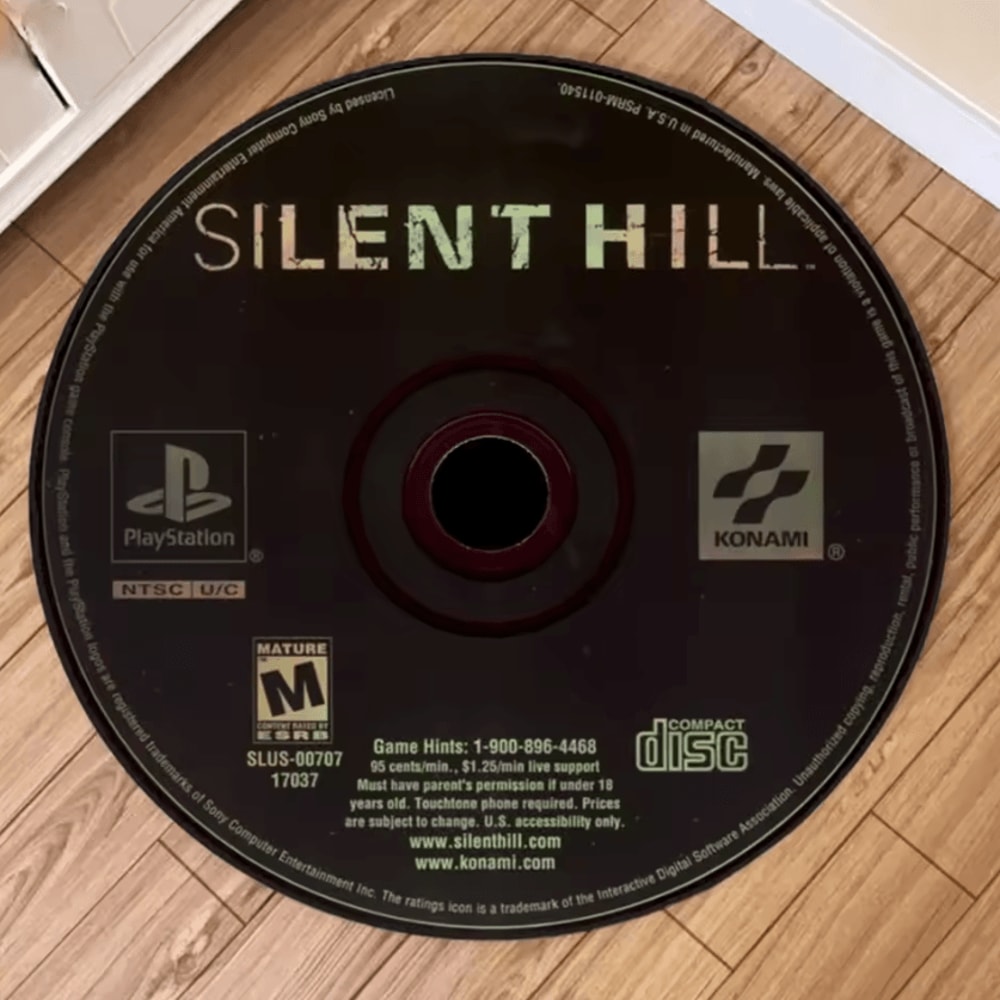 Retro Metal Gear CD Rug Round Gaming Disc Carpet Aesthetic Floor Mat 1