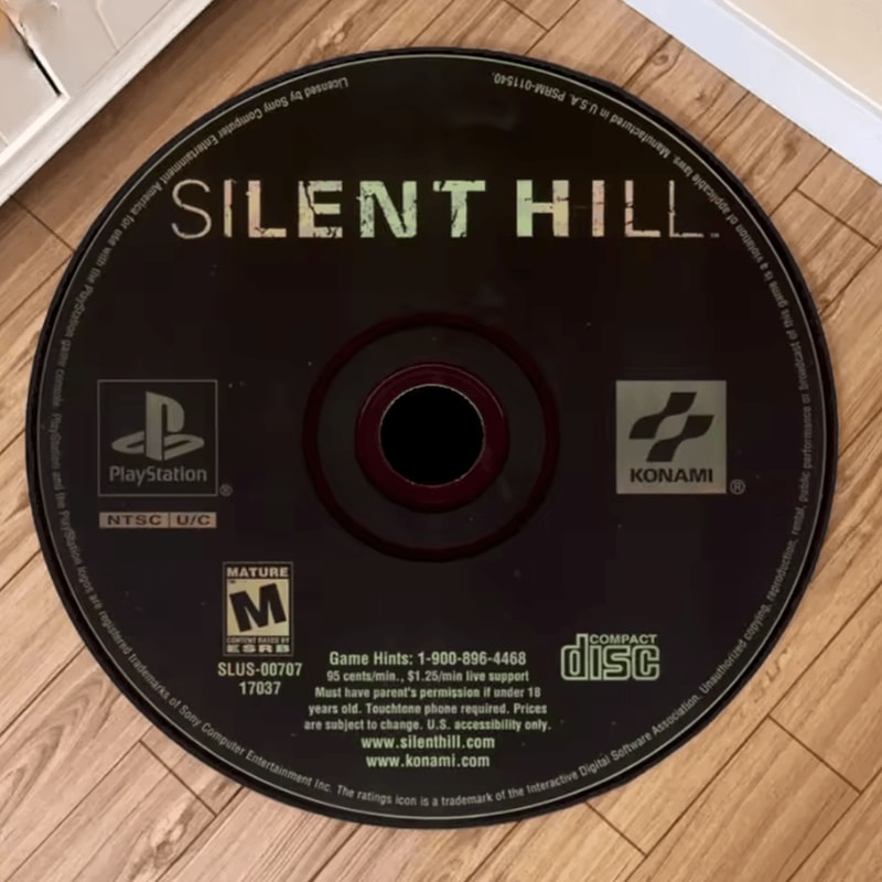 Retro Metal Gear CD Rug Round Gaming Disc Carpet Aesthetic Floor Mat 1