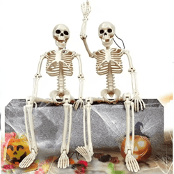 halloween humanoid skeleton decoration – realistic skeleton prop decor haunted party ornament