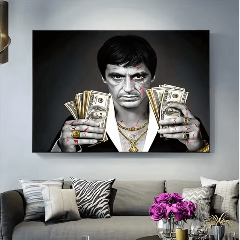 Scarface Tony Montana Canvas Wall Art Iconic Gangster Movie Poster Print 3