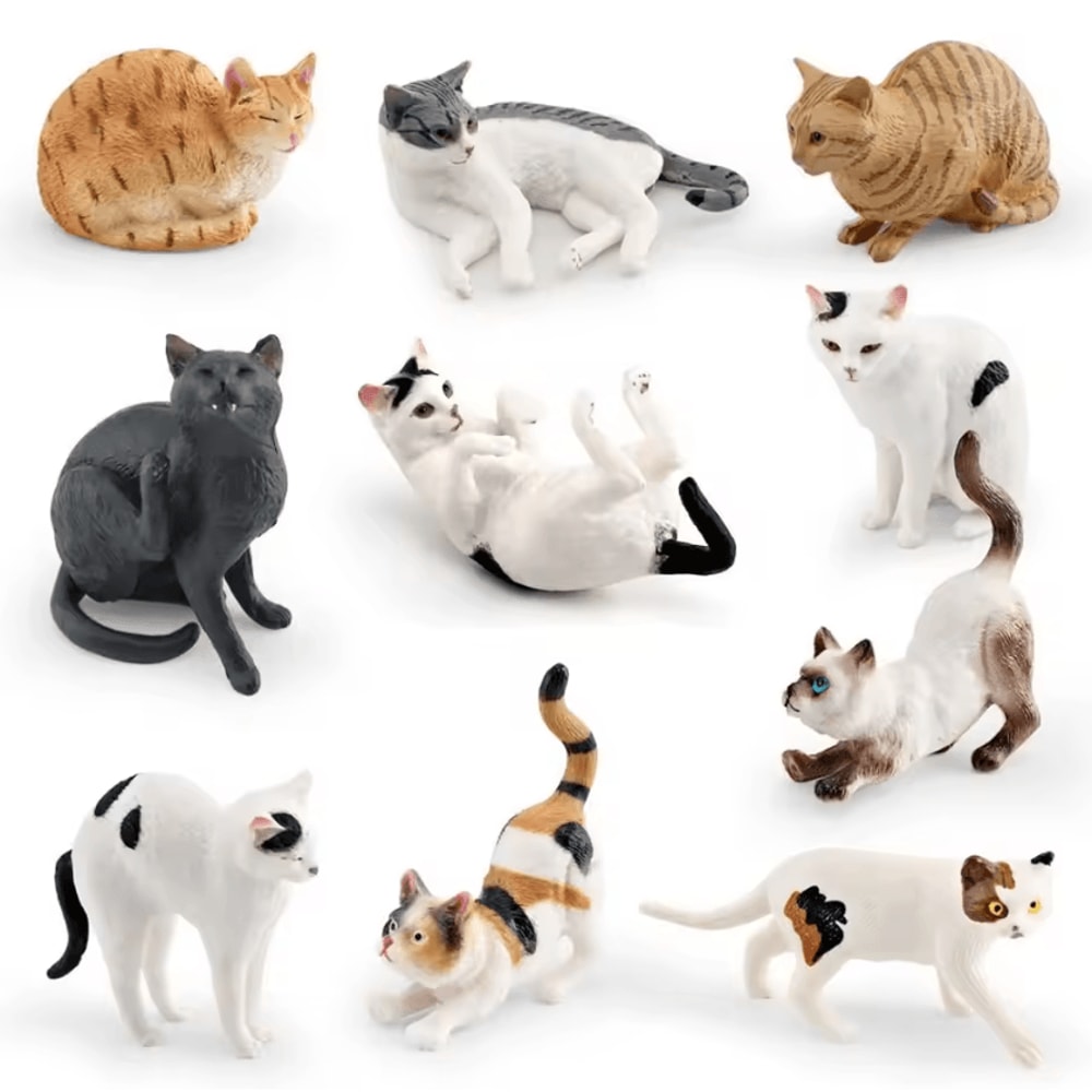 Cute Lying Orange Cat Figurine Realistic Resin Cat Desk Decor Mini Pet Ornament 0