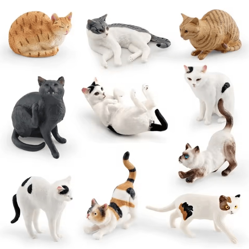 Cute Lying Orange Cat Figurine Realistic Resin Cat Desk Decor Mini Pet Ornament 0