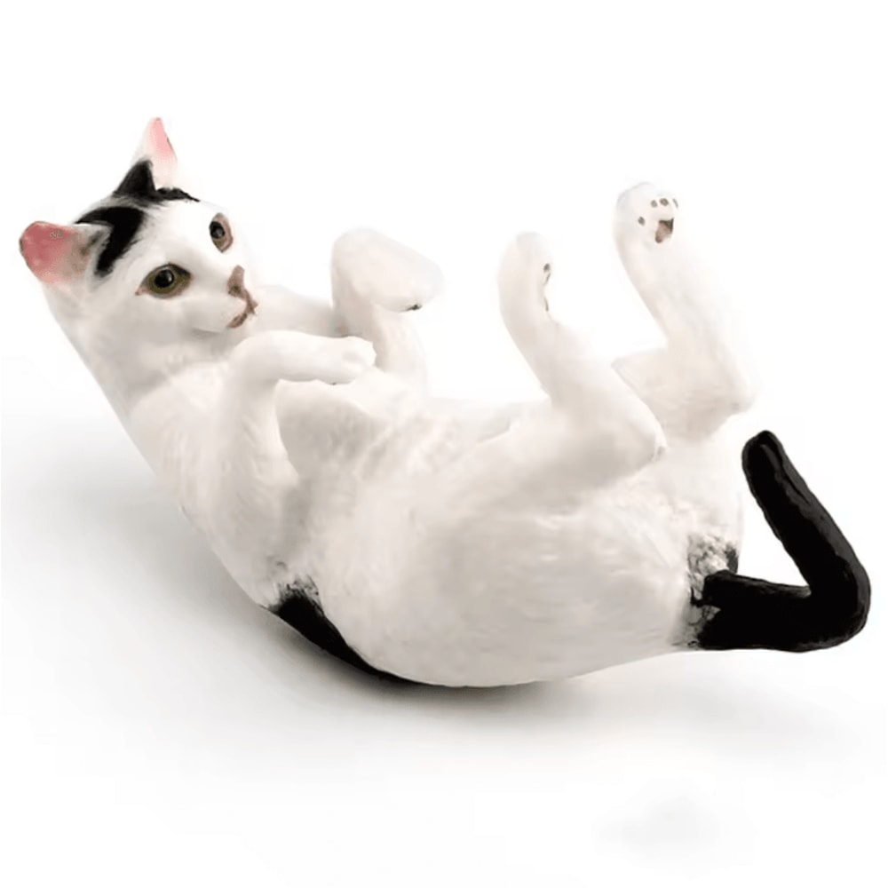 Cute Lying Orange Cat Figurine Realistic Resin Cat Desk Decor Mini Pet Ornament 9