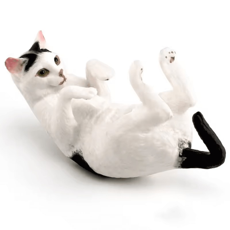 Cute Lying Orange Cat Figurine Realistic Resin Cat Desk Decor Mini Pet Ornament 9