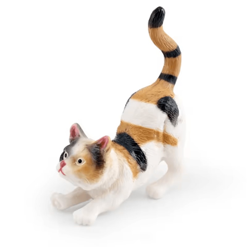 Cute Lying Orange Cat Figurine Realistic Resin Cat Desk Decor Mini Pet Ornament 2