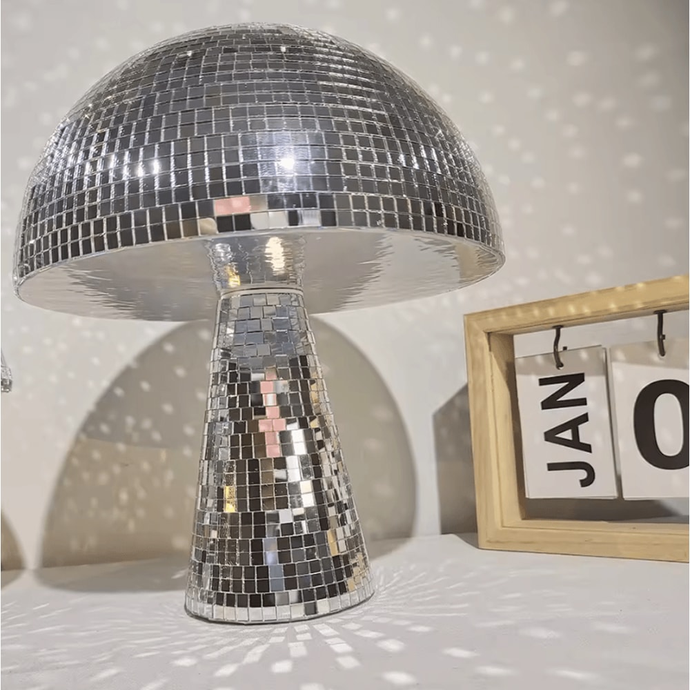 Mushroom Disco Ball Decor Reflective Mirror Mushroom Ornament Party Home Accent 4