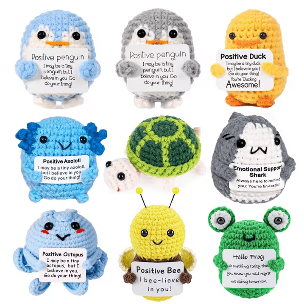 Handmade Emotional Support Crochet Plush Mini Cute Crochet Desk Decor Gift 4