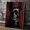 Black Doberman Woman Canvas Wall Art Modern Doberman Dog Painting Poster 2