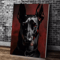 Black Doberman Woman Canvas Wall Art Modern Doberman Dog Painting Poster 2