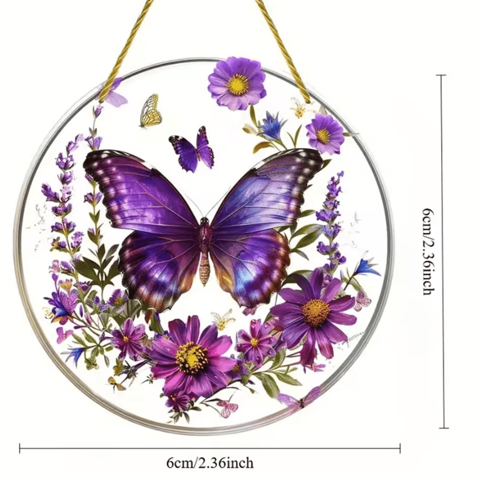 2D Acrylic Bird Window Hanging Ornament Colorful Bird Flower Suncatcher Decor 3