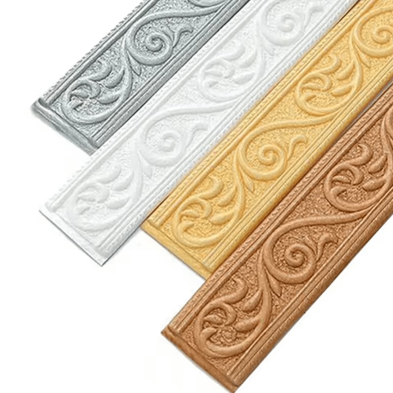 3D SelfAdhesive Wall Trim Sticker Waterproof Skirting Border Decor Strip 0