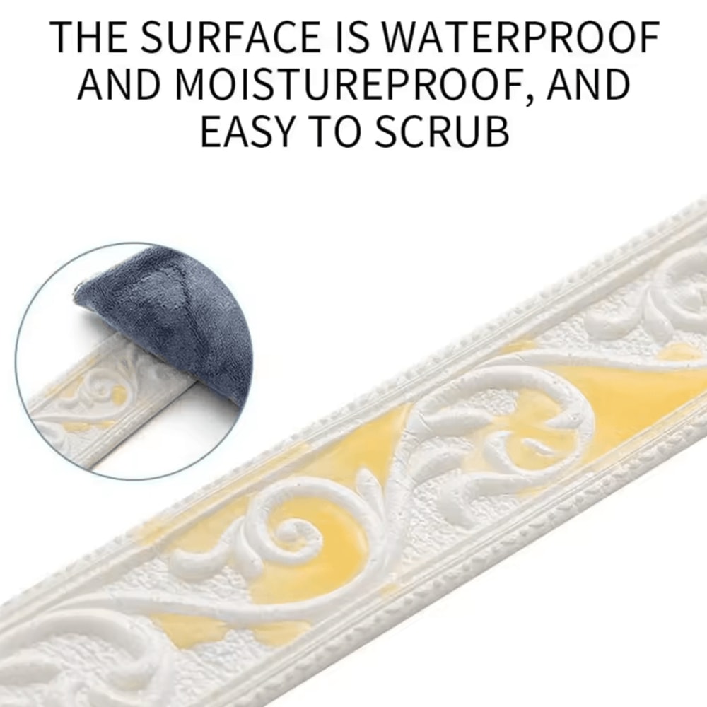 3D SelfAdhesive Wall Trim Sticker Waterproof Skirting Border Decor Strip 2