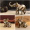 Mini Brass Elephant Figurine Lucky Feng Shui Elephant Decor Desk Ornament 0
