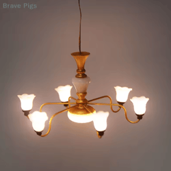 mini led dollhouse chandelier – 3v ceiling lamp for realistic miniature scenes