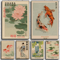 Goldfish Lotus Japanese Canvas Wall Art Hokusai Ohara Koson Inspired Print 0